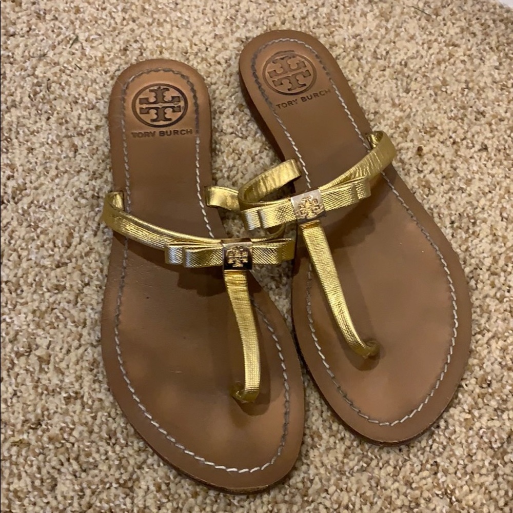 Tory Burch gold sandals